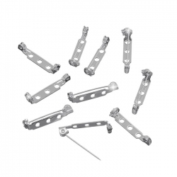 Silver Plated 25mm Bar Brooch With 3 Holes (Pack of 10)