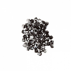 Czech Fire Polished Beads True2™ 2mm Jet Chrome - PK50