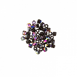 True2™ Czech Fire Polished 2mm Beads Jet Sliperit PK50