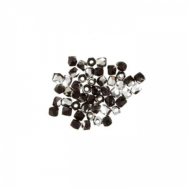 True2™ Fire Polished 2mm Czech Beads Jet Labrador PK50