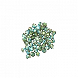 2mm Czech Fire Polished True2™ Beads Aqua Celsian PK50