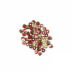 2mm Czech Fire Polished True2™ Beads Siam Vitrail PK50