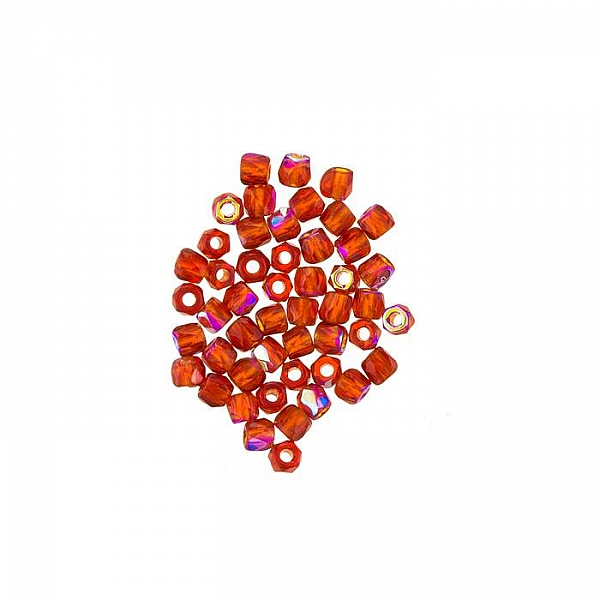 2mm Czech Fire Polished True2™ Glass Beads Siam AB PK50