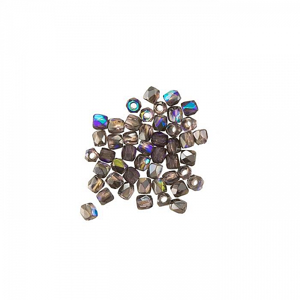 True2™ Fire Polished Beads Lt Amethyst Graphite Rainbow