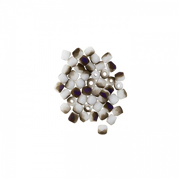 True2™ Fire Polished 2mm Beads Chalk White Azuro Matte