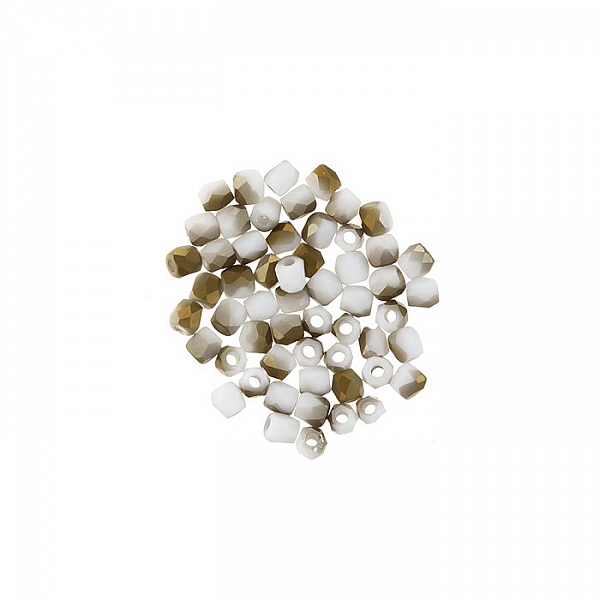 True2™ Fire Polished Beads Chalk White Valentine Matte