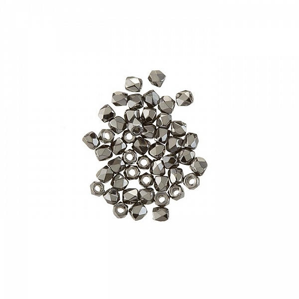 2mm Czech Fire Polished Bead True2™ Crystal Full Chrome