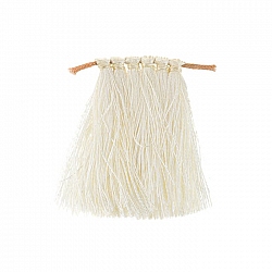 White Nylon Cord Tassels 35mm For Jewellery Making PK6