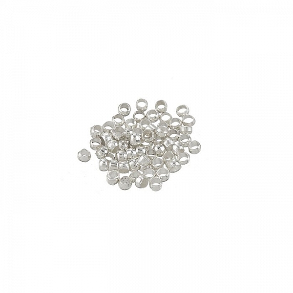 Nickel Coloured Brass Crimps Jewellery Making 2mm PK50