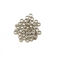 Platinum Colour Brass Crimps Jewellery Making 3mm PK50