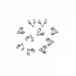 Silver Plated Top Hinged Calottes End Tips (6mm) PK10