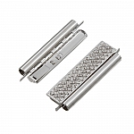 Beadslide Cross Hatch Slider Clasp Rhodium Plated 29mm