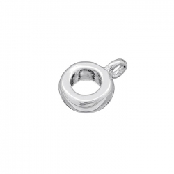 Charm Carrier Bead Plain Silver Plated Bail 10mm (PK1)