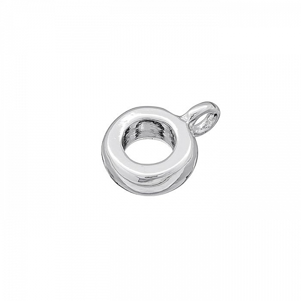 Charm Carrier Bead Plain Silver Plated Bail 10mm (PK1)
