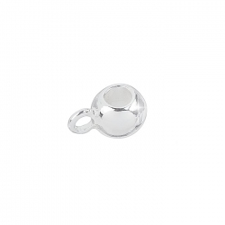 Plain Round Bead Charm Carrier Bail Silver Plated 15x8mm