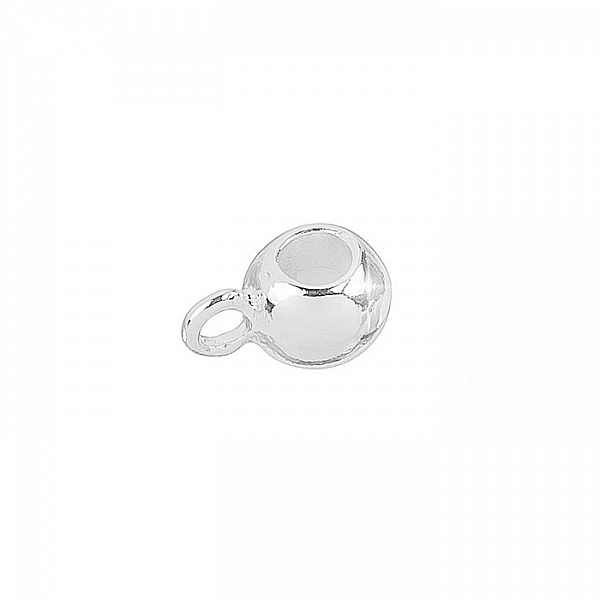 Plain Round Bead Charm Carrier Bail Silver Plated 15x8mm