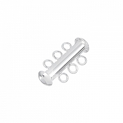 Silver Plated Cylinder 3-Strand Slider Jewellery Clasp