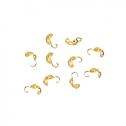 Gold Plated (8x4mm) Calottes Jewellery End Tips - PK10