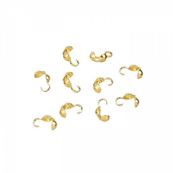 Gold Plated (8x4mm) Calottes Jewellery End Tips - PK10