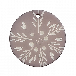 Acrylic Resin Lilac Snowflake Disk Shaped Pendant 42mm
