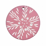 Acrylic Resin Pink Snowflake Disk Pendant (42mm) - PK1
