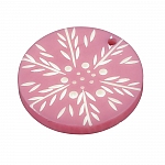 Acrylic Resin Pink Snowflake Disk Pendant (42mm) - PK1