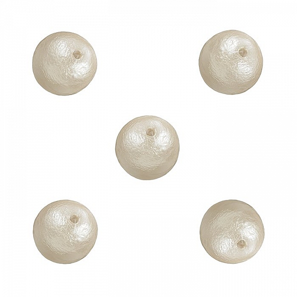 Miyuki Cotton Pearl Beads 8mm Round Off White Pack of 5