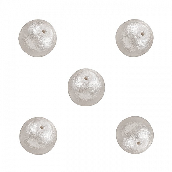 Miyuki Cotton Pearl Beads (8mm) Round White Pack of 5