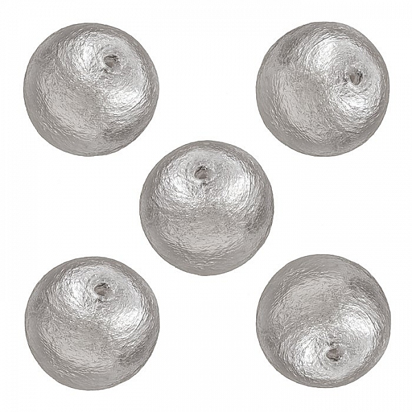 Miyuki Cotton Pearls Lightweight Round Beads Grey 12mm