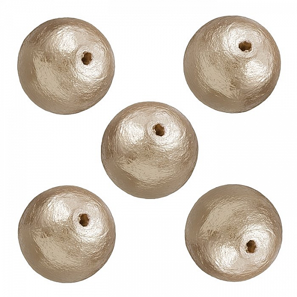 Miyuki Cotton Pearls 12mm Lightweight Beige Round Beads