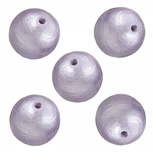 Miyuki Cotton Pearl Beads Round 12mm Lavender Pack of 5