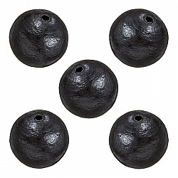 Miyuki Cotton Pearls 12mm Round Beads Black (Pack of 5)