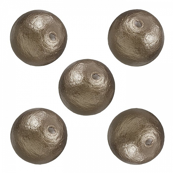 Miyuki Cotton Pearls 12mm Bronze Round Beads Pack of 5