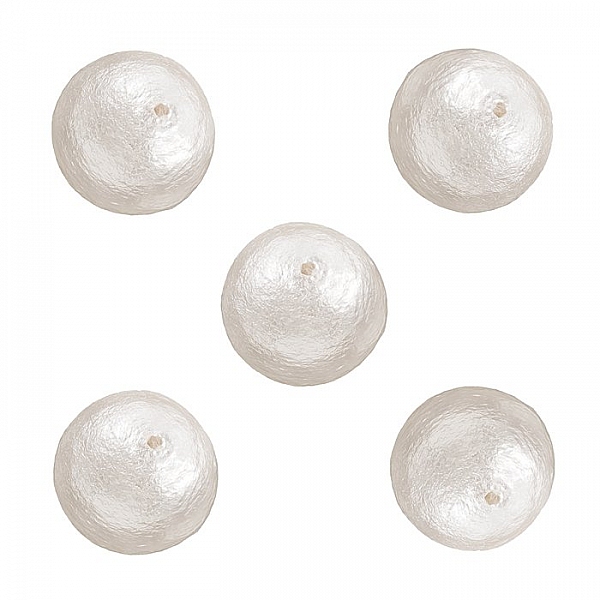 Miyuki Cotton Pearls (10mm) Round White Beads Pack of 5