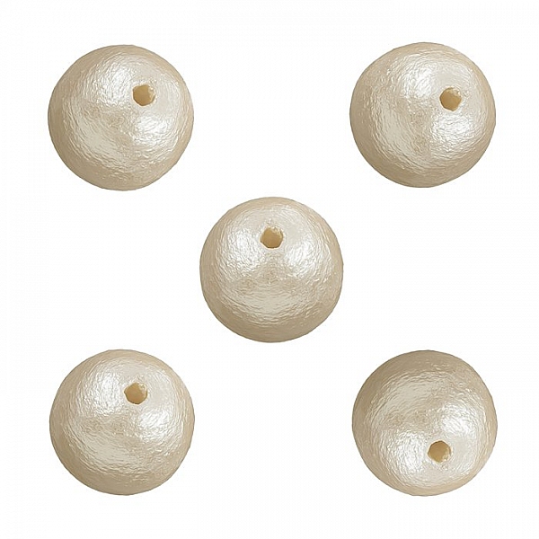 Miyuki Cotton Pearl Bead 10mm Round Off White Pack of 5