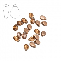 Preciosa Pip™ Glass Beads 5x7mm Crystal Capri Gold PK20