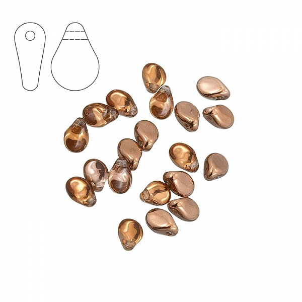 Preciosa Pip™ Glass Beads 5x7mm Crystal Capri Gold PK20