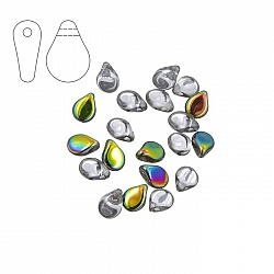 Preciosa Czech Glass Pip™ Bead 7mm Crystal Vitrail PK20