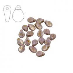 Preciosa Pip™ Beads Alabaster Lilac Gold Luster (PK20)