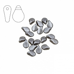 Preciosa Pip™ Bead 7mm Alabaster Pastel Light Grey PK20