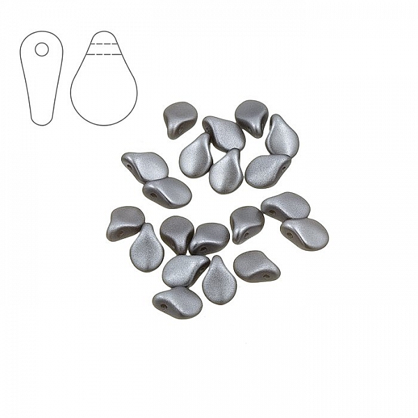 Preciosa Pip™ Bead 7mm Alabaster Pastel Light Grey PK20