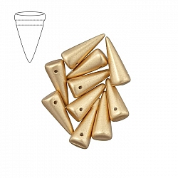 Pressed Czech Glass Spike Beads 7x17mm Aztec Gold PK10