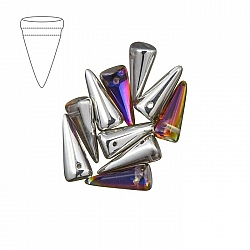 Czech Glass Spikes 7x17mm Crystal Volcano Beads (PK10)