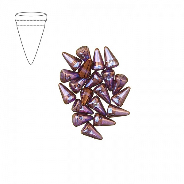 Czech Glass 8mm Baby Spike Beads Lila Vega Luster PK20