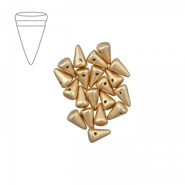 Pressed Czech Glass Baby Spike Bead 8mm Aztec Gold PK20