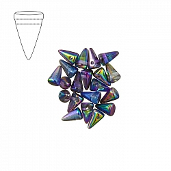 Czech Glass Baby Spike Bead 8mm Crystal Magic Blue PK20