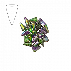 Czech Glass Spike Beads 5x8mm Crystal Magic Orchid PK20