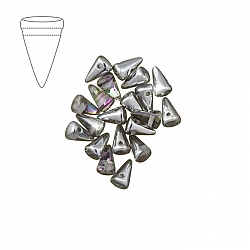 5x8mm Czech Glass Baby Spike Beads Crystal Vitrail PK20