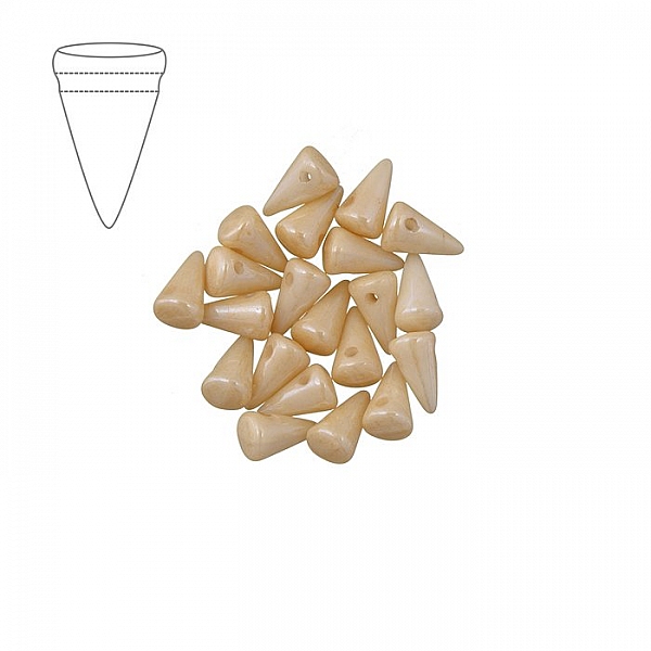 Czech Glass 8mm Spike Beads White Champagne Luster PK20