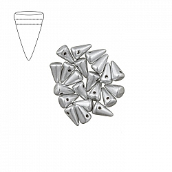 Czech Glass 5x8mm Baby Spike Bead Aluminium Silver PK20